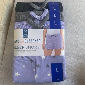 Jane & Bleecker Sleep Shorts Black, Gray & Purple